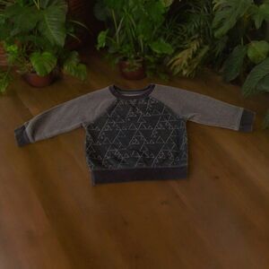 Cat & Jack Black Gray Colorblock Geometric Sweatshirt Toddler 18 Months